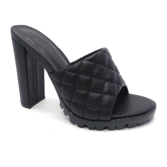 🐆wild Diva | Blk Quilted Vikki Slide - Women - Picture 1 of 5